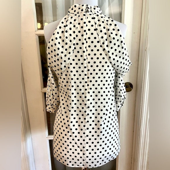 EUC SZ 4 Stunning Silk Erdem Polka Dot Tie Blouse - Picture 4 of 8